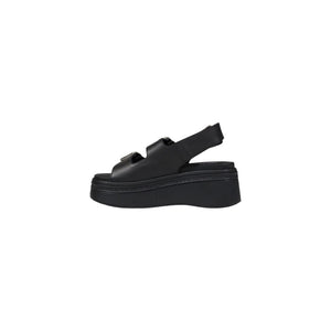 Tommy Hilfiger Jeans Black Leather Platform Sandals