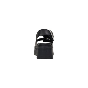 Tommy Hilfiger Jeans Black Leather Platform Sandals