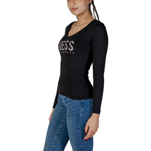 Guess Black Cotton Long Sleeve T-Shirt