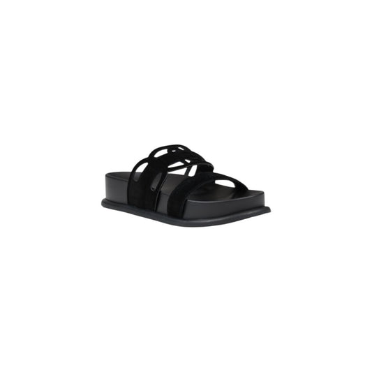 Liu Jo Black Leather Flat Sandals