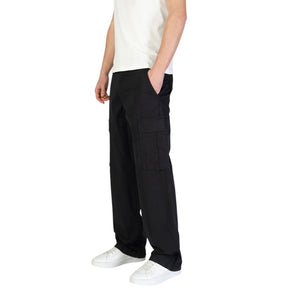 Jack Jones Black Cotton Cargo Pants