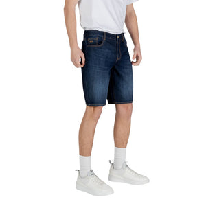Armani Exchange Blue Cotton Bermuda Shorts