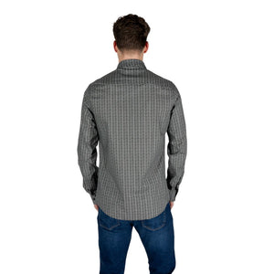 Armani Exchange Black Cotton Pattern Shirt