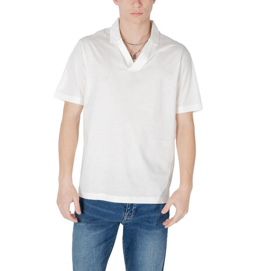 Armani Exchange White Cotton Polo Shirt