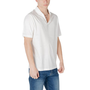 Armani Exchange White Cotton Polo Shirt