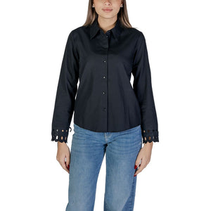 Jacqueline De Yong Black Cotton Blouse