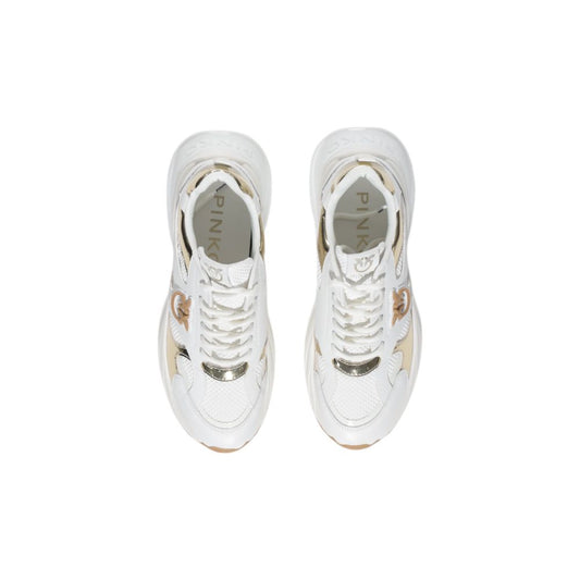 PINKO White Leather Chunky Sneakers