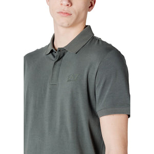 EA7 Emporio Armani Green Cotton Polo Shirt