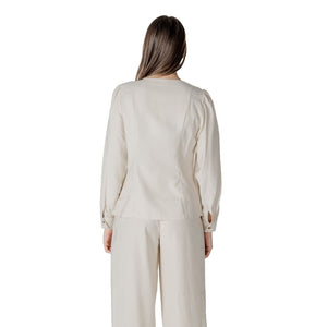 Vila Clothes Cream Viscose Top
