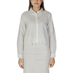 Jacqueline De Yong White Cotton Blouse