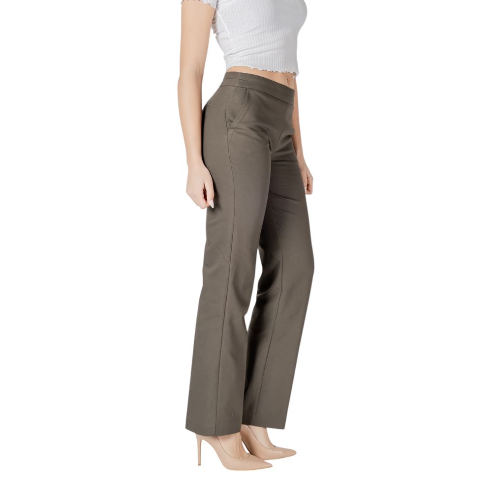 Morgan De Toi Green Cotton Casual Pants