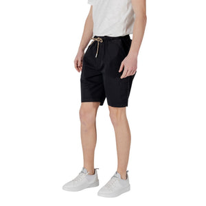 Gianni Lupo Black Cotton Bermuda Shorts
