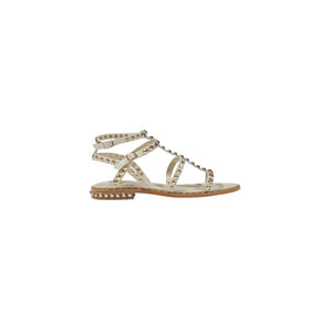 ASH Beige Leather Flat Sandals
