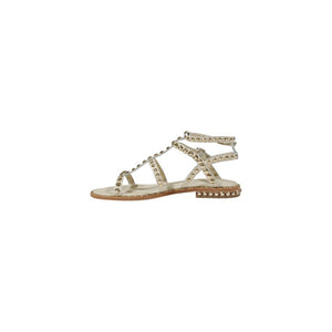ASH Beige Leather Flat Sandals
