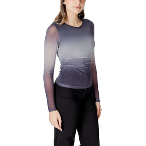 ICHI Gray Polyester Long Sleeve T-Shirt