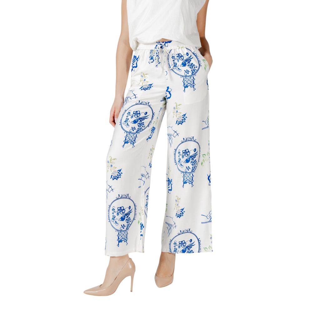 ICHI White Viscose Pant