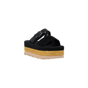 UGG Black Suede Leather Platform Sandals
