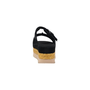 UGG Black Suede Leather Platform Sandals