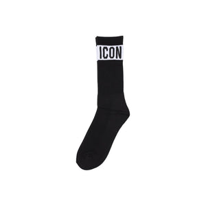 Icon Black Cotton Socks