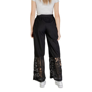 ICHI Black Cotton Pant