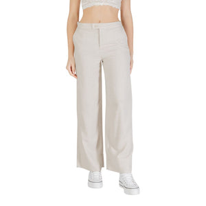 Only Beige Viscose Casual Pants