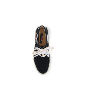 Dsquared² Black Cotton Slip-On Loafers