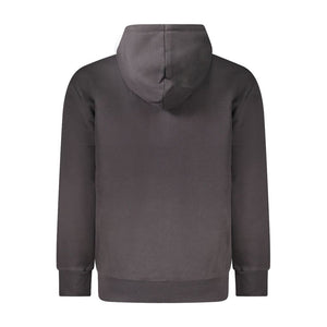 Timberland Black Cotton Men Sweater with Hood and Zip