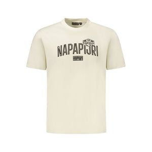 Napapijri Beige Cotton Men T-Shirt