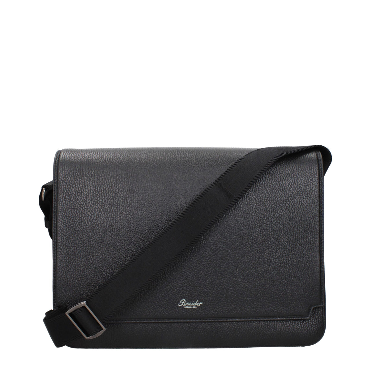 Pineider Black Leather Crossbody Bag