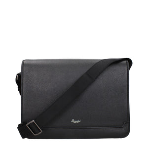 Pineider Black Leather Crossbody Bag