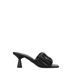 Prada Black Leather Platform Sandals