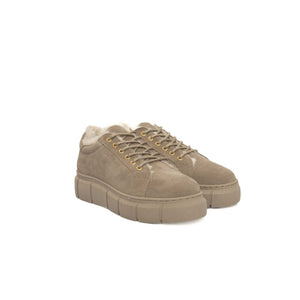 Cerruti 1881 Beige Calfskin Women Platform Sneaker