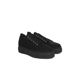 Cerruti 1881 Black Calfskin Women Platform Sneaker