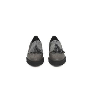 Cerruti 1881 Gray Cowhide Women Loafer