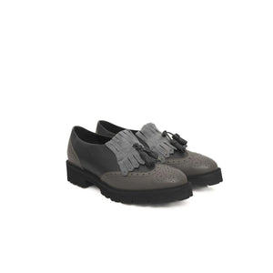 Cerruti 1881 Gray Cowhide Women Loafer