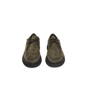 Cerruti 1881 Green Calfskin Men Derby Shoe