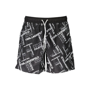 Karl Lagerfeld Black Polyester Men's Swim Boxer