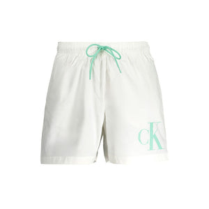 Calvin Klein White Polyester Men's Swim Boxer