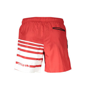 Karl Lagerfeld Red Polyester Men's Swim Boxer
