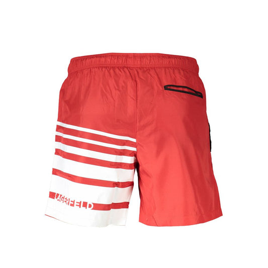 Karl Lagerfeld Red Polyester Men's Swim Boxer