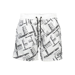 Karl Lagerfeld White Polyester Men's Swim Boxer