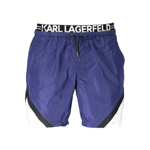 Karl Lagerfeld Blu Polyester Men Swim Boxer