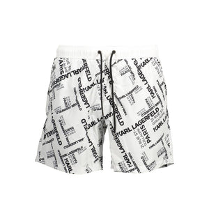 Karl Lagerfeld White Polyester Men's Swim Boxer