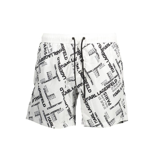 Karl Lagerfeld White Polyester Men's Swim Boxer
