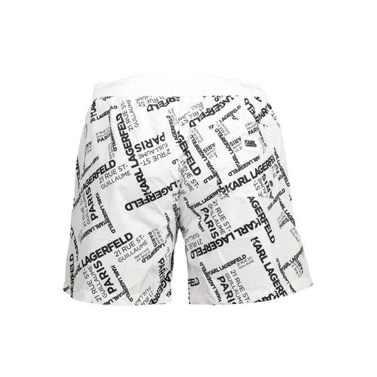 Karl Lagerfeld White Polyester Men's Swim Boxer