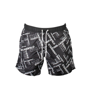 Karl Lagerfeld Black Polyester Men's Swim Boxer