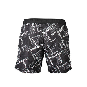 Karl Lagerfeld Black Polyester Men's Swim Boxer