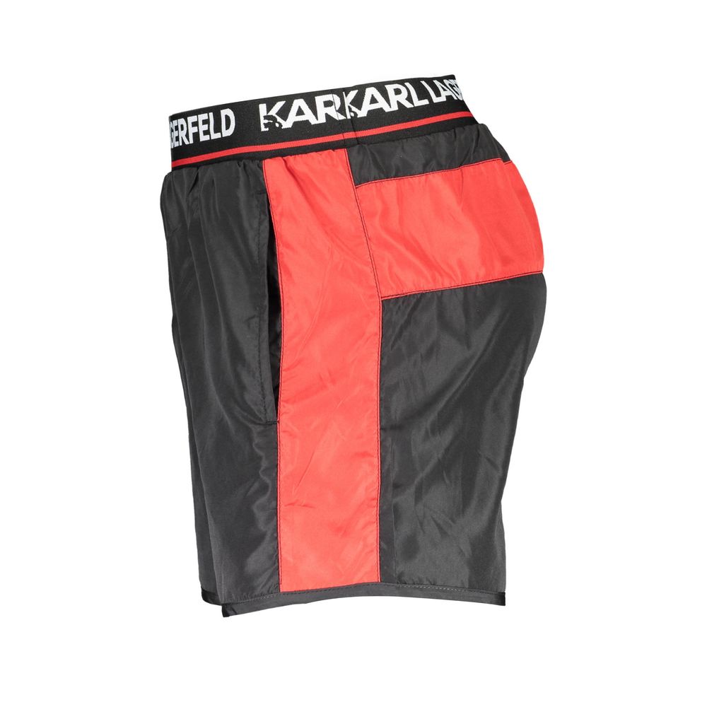 Karl Lagerfeld Nero Polyester Men's Swim Boxer