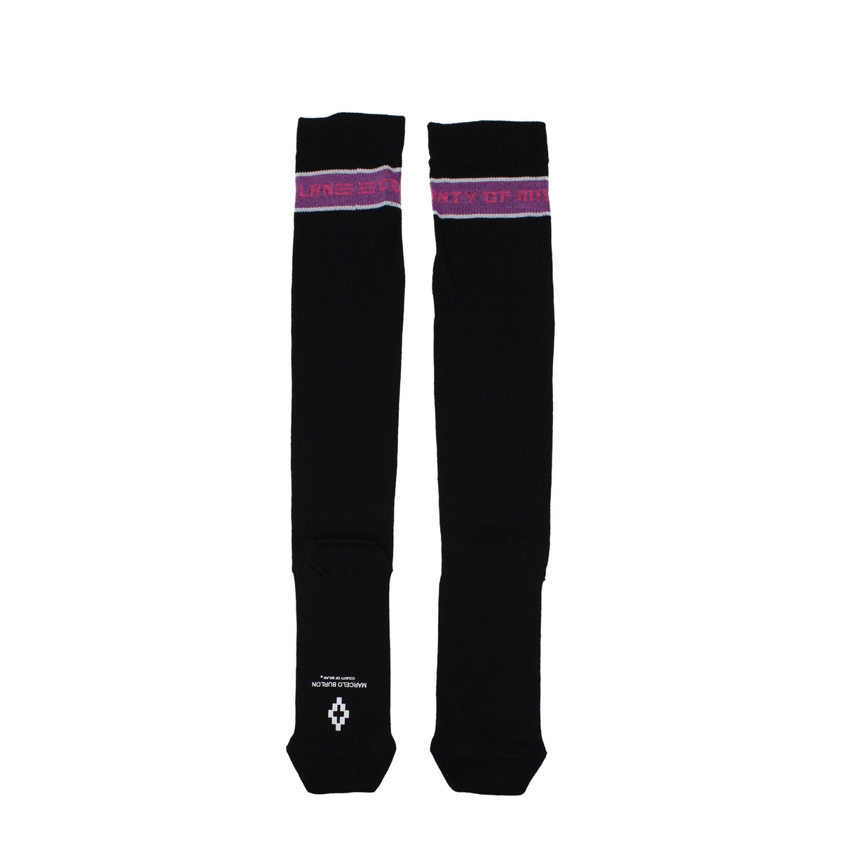 Marcelo Burlon Black Cotton Socks