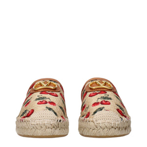 Valentino Garavani Beige Raffia Slippers